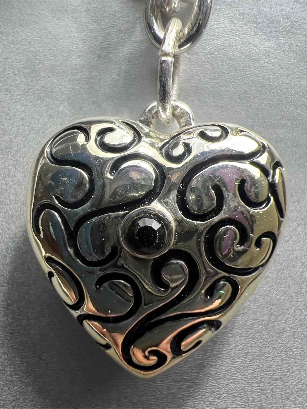 NWT - Shimmering Silver Heart Locket Bracelet - Silver Heart Charm